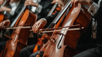 Fototapeta premium The Cellists in Concert Performance