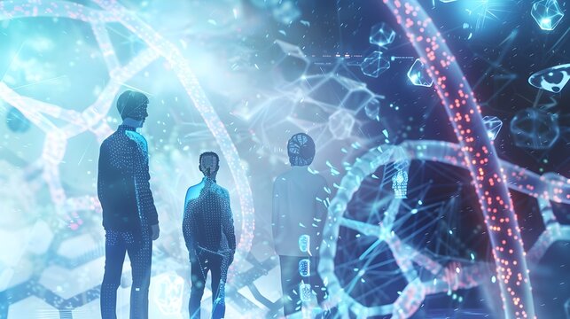 Futuristic Holographic Interfaces Powering Genetic Research and Computational Biology Advancements