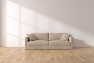 Cozy living area scene. Interior of living minimal style with empty space for products presentation or text for advertising.