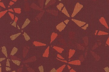 embroidered dark crimson red fabric texture background close up, detailed light neutral color woven linen backdrop, furniture cloth textile material, modern cotton clothing weave pattern