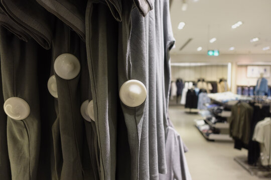Clothing security tag on a shirt ,