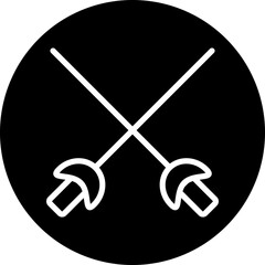 fencing Line White Circle Black Icon Design