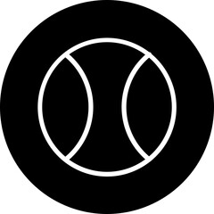 baseball Line White Circle Black Icon Design