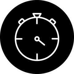 stpwatch Line White Circle Black Icon Design