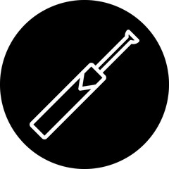 cricketbat Line White Circle Black Icon Design