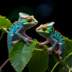 Fototapeta premium dwarf leaf chameleons