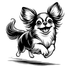 Hand drawn cute Chihuahua in full-body, vector sketch isolated on transparent background.	