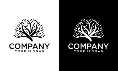 Creative Tree vector logo this beautiful tree is a symbol of life, beauty, growth, strength, and good health.