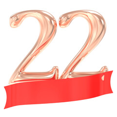 Happy Anniversary 22 Years 3d Rendering