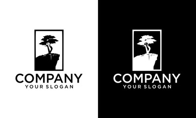 Creative Square Tree vector logo this beautiful tree is a symbol of life, beauty, growth, strength, and good health.