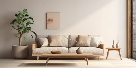 empty blank wall mockup, modern minimalistic interior, beautiful mockup for art painting or similar.