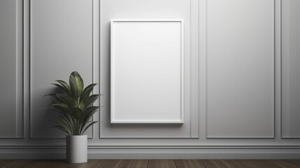 Frame mockup on a shelf. 