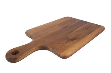 Cutting board isolated on white background, wide angle image.