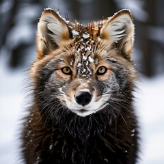 Obraz premium a sable poses in the snow