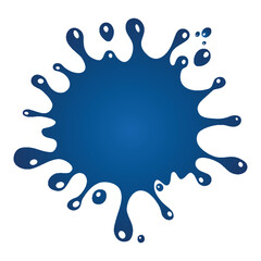 Water blot isolated on White background. The label for your design. Perfect for packaging, advertising and other options. Icon in flat style design. Logo, emblem. Vector illustration. 