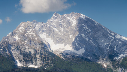 Fototapeta premium Watzmann mountain near Konigssee lake in Berchtesgaden National Park, Germany