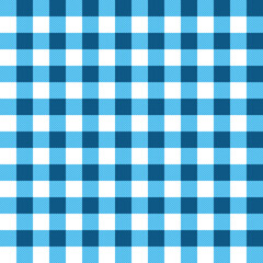 Blue check pattern, seamless pattern from rhombuses and squares for plaids, tablecloths, clothes, shirts, dresses, sheets, blankets, blankets and other textile products. Vector illustration.