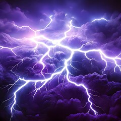 Red and Purple color electricity lightning isolated AI generative