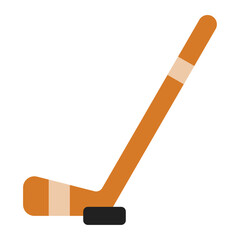 hockey stick and puck icon 