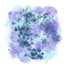 Fototapeta premium Abstract blue and purple brush painting at white background