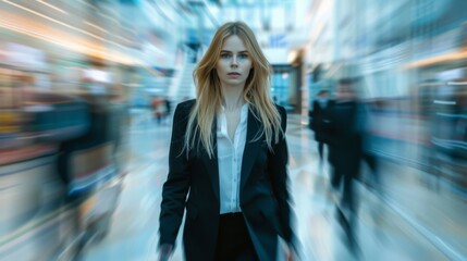 A Confident Businesswoman in Motion