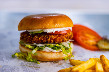 Smashed Burger mit Pommes Frites