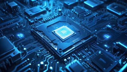 Computing processor CPU microchip and electronic circuit board 3