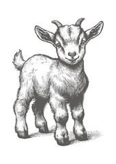 goat Vector, baby goat vector illustration, goat emblem design, baby goat vector © CROP MEDIA