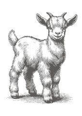 goat Vector, baby goat vector illustration, goat emblem design, baby goat vector