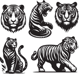 Fototapeta premium tiger bundle art ilastration