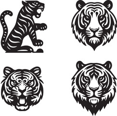 Fototapeta premium tiger bundle art ilastration