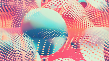 A colorful abstract painting of many small circles and dots