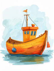 boat on vector Generative AI
