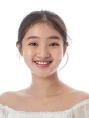 Obraz premium Young and beautiful asian hong kong chinese japanese korean girl transparent background