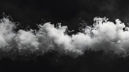 Monochrome Smoke Clouds Forming a Subtle Gradient on a Dark Background