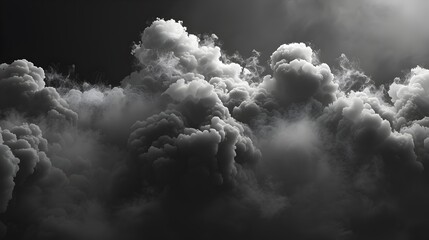 Obscuring Black Smoke Cloud Engulfs Background Shrouding Mystery