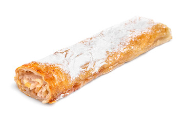 Fresh puff pastries with apple jam isolated on a white background. With clipping path for design menu