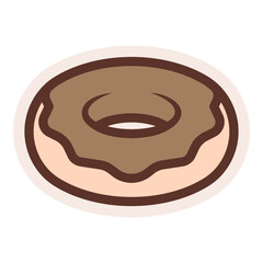 chocolate flavor donut sticker