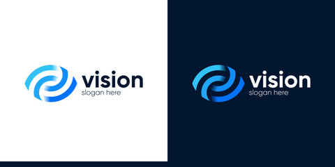 Eye tech logo design. Global vision logotype design graphic symbol icon vector. © Matteo_std