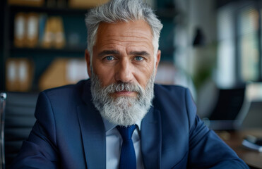 Confident Senior Businessman in Office Portrait