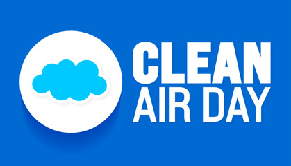 Fototapeta premium june is Clean air day background template. Holiday concept. use to background, banner, placard, card, and poster design template with text inscription and standard color. vector illustration.
