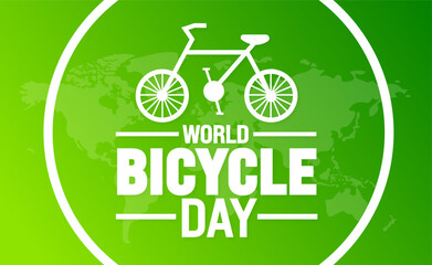 june is World bicycle day background template. Holiday concept. use to background, banner, placard, card, and poster design template with text inscription and standard color. vector illustration.