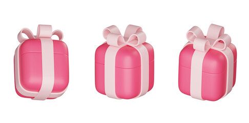 pink gift box 3D render image