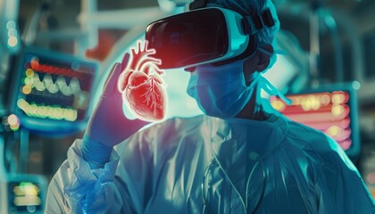 A surgeon uses virtual reality to simulate complex heart surgeries before performing on patients
