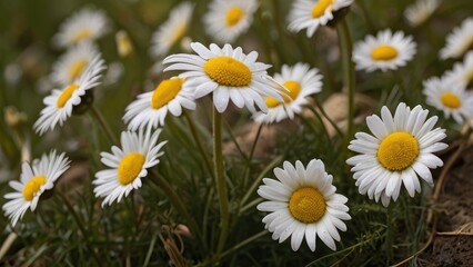 Fototapeta premium Colorful Meadow Flowers and Clear Skies