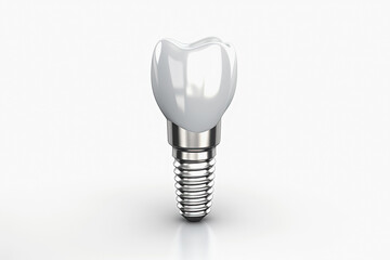 dental implant on white background. Generative Ai