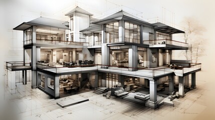 Architectural drawing: clean lines and precise measurements