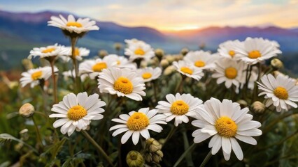 Obraz premium Mountain Daisy Field