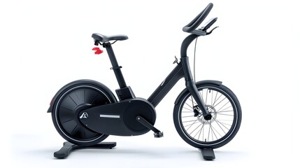 Individual Fitness Journey AAA Conquers Exercise Bike Challenge on White Background