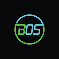BOS creative letter shield logo design vector icon illustration